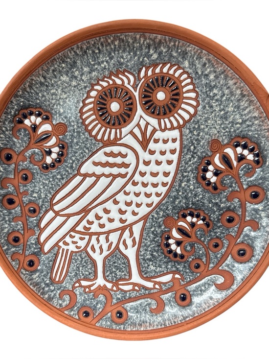 Bonis Pottery Other - Vintage Bonis Pottery Rhodes Greece Owl Ceramic Wall Plate 8.5”